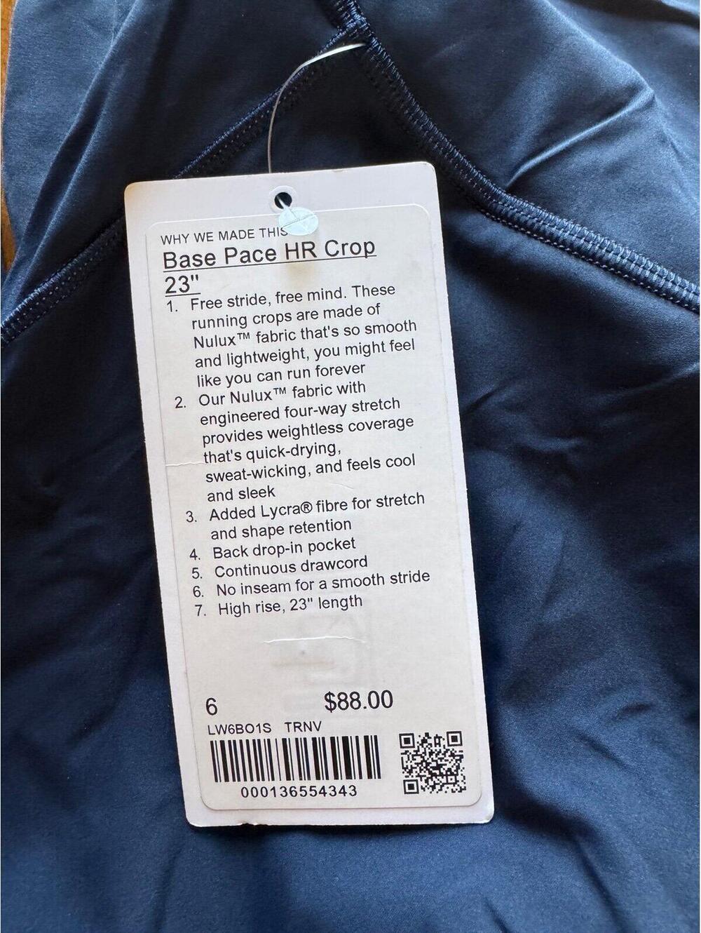 Lululemon Base Pace High Rise 23” True Navy Size 6 NWT - Picture 4 of 7